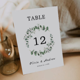 緑結婚のテーブルカードテンプレート 招待状