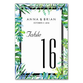 緑結婚のメニュー+テーブル番号カード テーブルナンバー