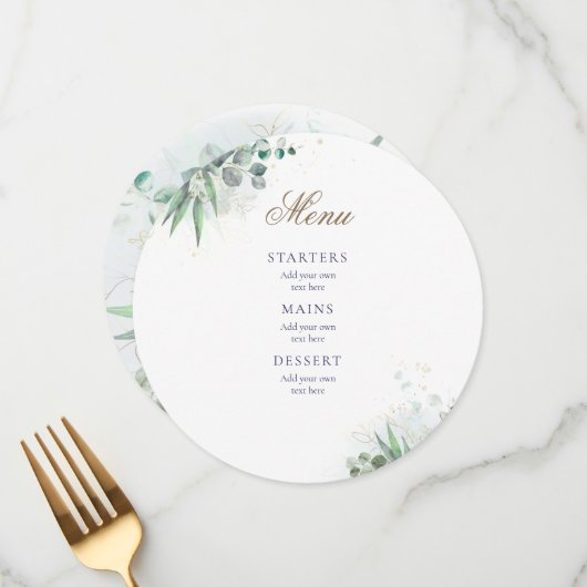 緑結婚のメニュー メニュー (正面/裏面インサイチュ)