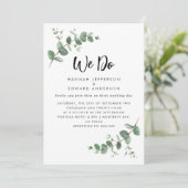 緑結婚のユーカリ植物学モダン 招待状 (スタンド正面)