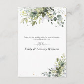 緑結婚の囲いカード エンクロージャーカード (裏面)