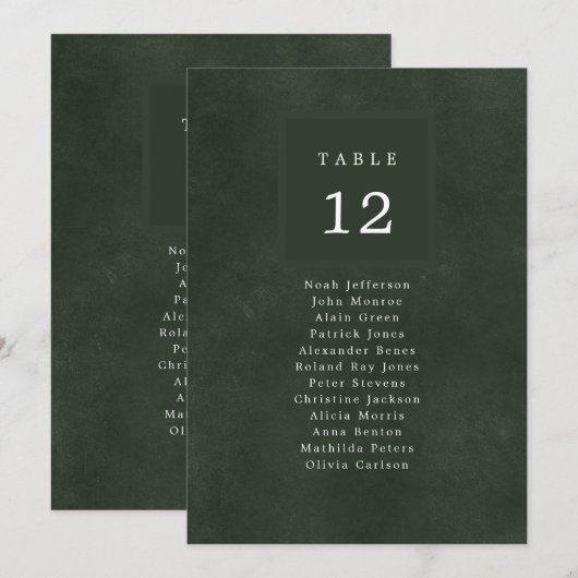 緑結婚の客席の表の番号 (正面/裏面)