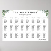 緑結婚の座席表テンプレート ポスター (正面)