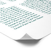 緑結婚の座席表ポートレート10表 ポスター (角)