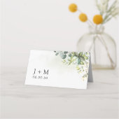 緑結婚の折り畳み座席表 プレイスカード (裏面)