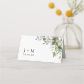 緑結婚の折り畳み座席表 プレイスカード (裏面)