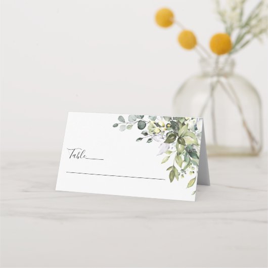 緑結婚の折り畳み座席表 プレイスカード (正面)