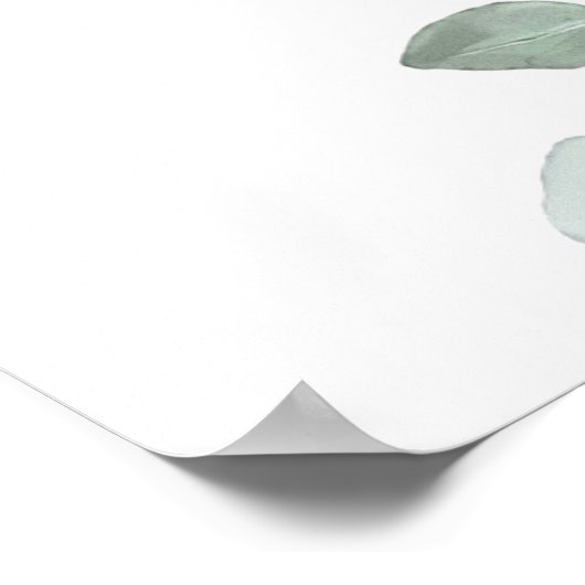 緑結婚の葉の歓迎サイン ポスター (角)