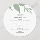 緑結婚の葉丸メニューカード メニュー (正面)