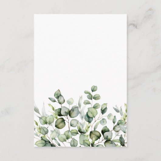 緑結婚の詳細 エンクロージャーカード (裏面)