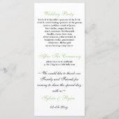 緑結婚式 プログラム (裏面)