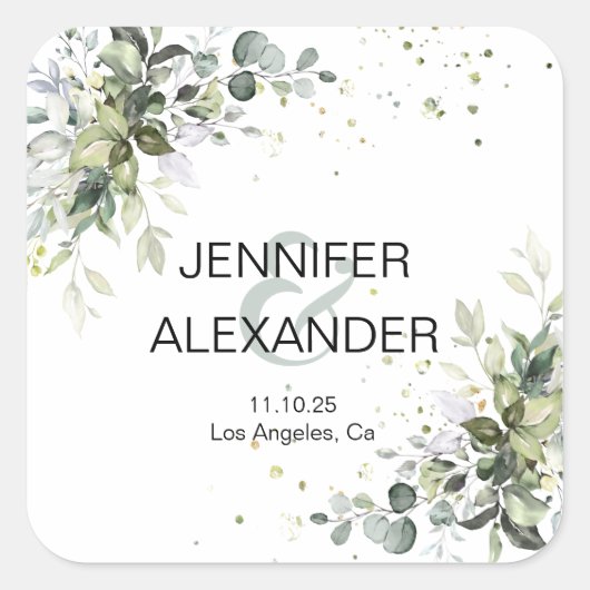 緑結婚色 スクエアシール (正面)