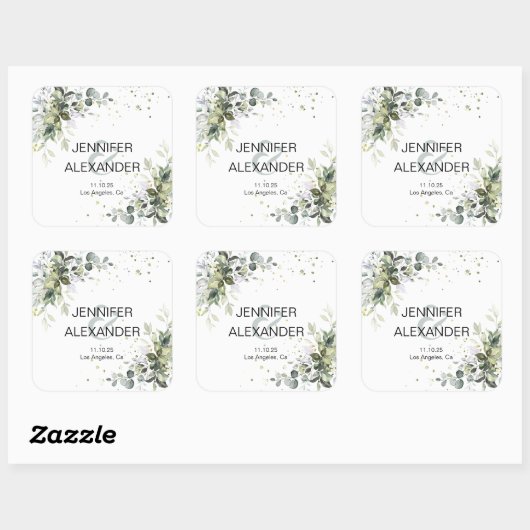 緑結婚色 スクエアシール (シート)