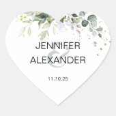 緑結婚色 ハートシール (正面)