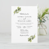 緑結婚草：エレガント葉結婚葉 招待状 (スタンド正面)