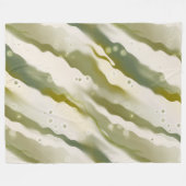 緑絵を描波パターンフリースブランケット フリースブランケット (正面(横))