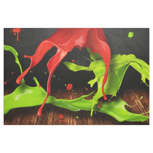 緑絵を描赤 ファブリック (ヤード)