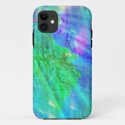 緑継ぎ目が無い芸術の背景の水彩画の青 Case-Mate iPhoneケース (裏面)