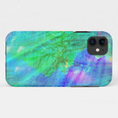 緑継ぎ目が無い芸術の背景の水彩画の青 Case-Mate iPhoneケース (裏面(横))