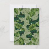 緑緑豊かな熱帯の葉のパタ結婚ーン 招待状 (裏面)