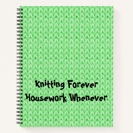 緑編みテクスチャスパイラルノートブック ノートブック (正面)