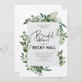 緑縁どのブライダルシャワー招待 招待状 (正面/裏面)