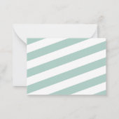 緑縁ど二重モダンモノグラムストライプの ノートカード (裏面)