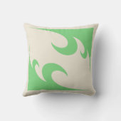 緑縁ど四角枕 – ニュートラルミニマリストAc クッション (裏面)