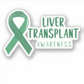 緑肝移植リボン認識度 シール (正面)
