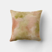 緑自然と赤面の抽象芸術水色 クッション (裏面)