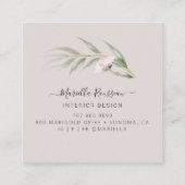 緑自然色フローラ金ゴールドグリッターブラック スクエア名刺 (裏面)