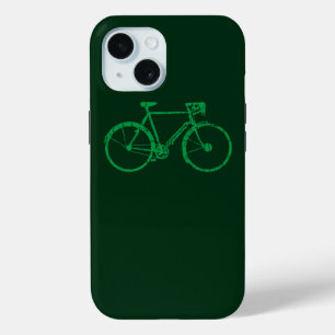 緑自転車 iPhone 15ケース