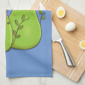 緑色おもしろいの肉食性水手植物 キッチンタオル (四つ折り)