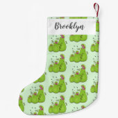 緑色おもしろいの肉食性水手植物 スモールクリスマスストッキング (裏面)