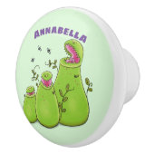 緑色おもしろいの肉食性水手植物 セラミックノブ (右)