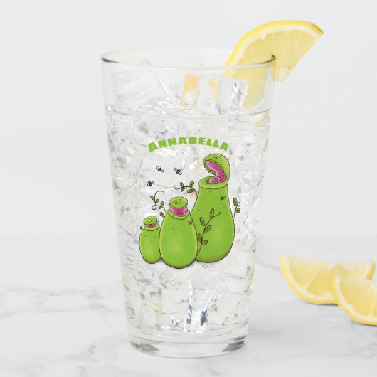 緑色おもしろいの肉食性水手植物 タンブラーグラス (アイス裏面)