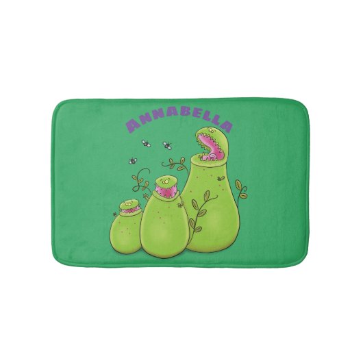 緑色おもしろいの肉食性水手植物 バスマット (正面)