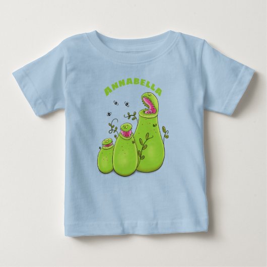 緑色おもしろいの肉食性水手植物 ベビーTシャツ (正面)