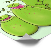 緑色おもしろいの肉食性水手植物 ポスター (角)