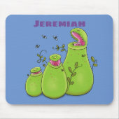 緑色おもしろいの肉食性水手植物 マウスパッド (正面)