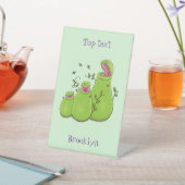 緑色おもしろいの肉食性水手植物 台座サイン (インサイチュ)