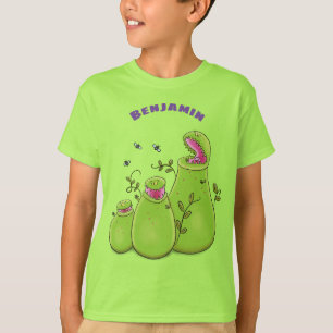 緑色おもしろいの肉食性水手植物 Tシャツ