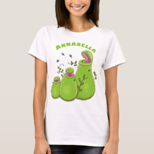 緑色おもしろいの肉食性水手植物 Tシャツ