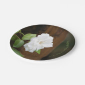 緑色かわいらしの白と茶色のフローラ ペーパープレート (アングル)