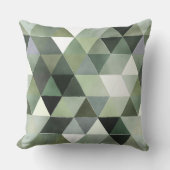 緑色と灰色の裂けた三角形がシームレス クッション (正面)