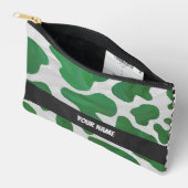 緑色と白色の牛のパターン アクセサリーポーチ (見開き)