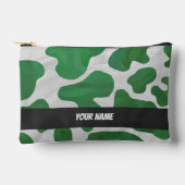 緑色と白色の牛のパターン アクセサリーポーチ (正面)