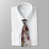 緑色と茶色のカモフラージュの樹皮パターンモノグラム ネクタイ (タイ)