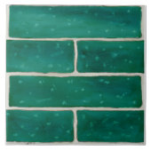 緑色にレンガデザインをフェイク持つ大きなセラミックタイル タイル (正面)