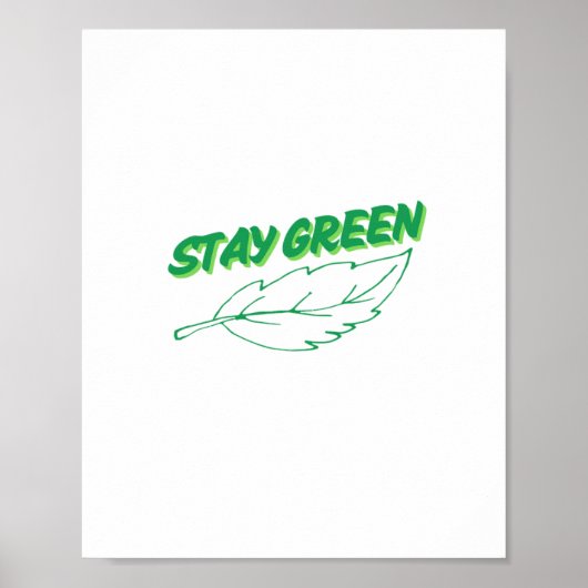 緑色に保文字デザインつ ポスター (正面)